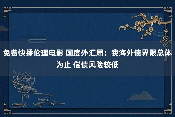 免费快播伦理电影 国度外汇局：我海外债界限总体为止 偿债风险较低