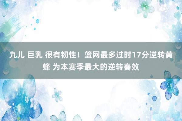 九儿 巨乳 很有韧性！篮网最多过时17分逆转黄蜂 为本赛季最大的逆转奏效