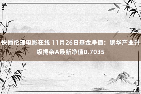 快播伦理电影在线 11月26日基金净值：鹏华产业升级搀杂A最新净值0.7035