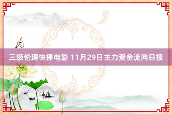 三级伦理快播电影 11月29日主力资金流向日报