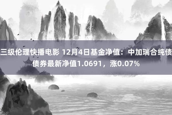 三级伦理快播电影 12月4日基金净值：中加瑞合纯债债券最新净值1.0691，涨0.07%