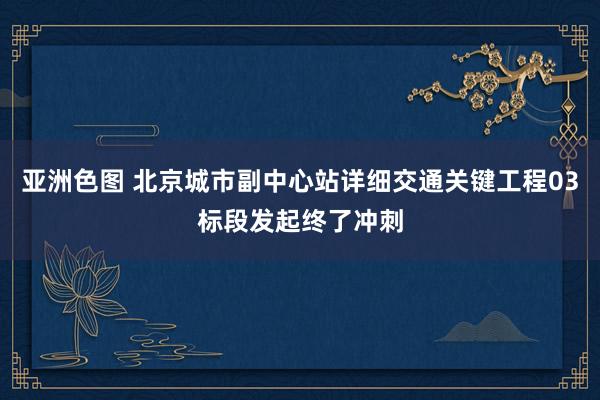 亚洲色图 北京城市副中心站详细交通关键工程03标段发起终了冲刺