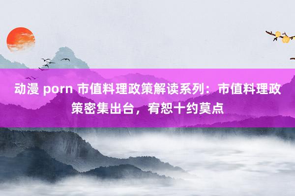 动漫 porn 市值料理政策解读系列：市值料理政策密集出台，宥恕十约莫点