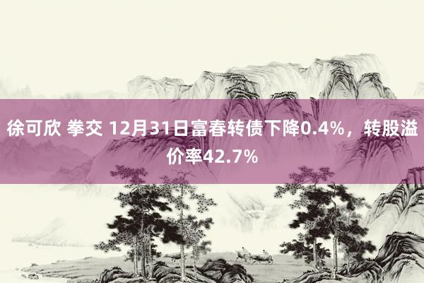 徐可欣 拳交 12月31日富春转债下降0.4%，转股溢价率42.7%