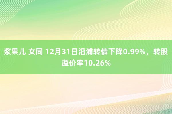 浆果儿 女同 12月31日沿浦转债下降0.99%，转股溢价率10.26%