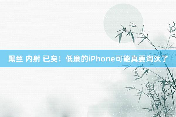 黑丝 内射 已矣！低廉的iPhone可能真要淘汰了