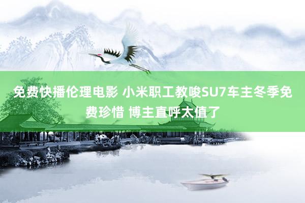 免费快播伦理电影 小米职工教唆SU7车主冬季免费珍惜 博主直呼太值了