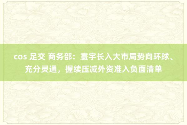 cos 足交 商务部：寰宇长入大市局势向环球、充分灵通，握续压减外资准入负面清单